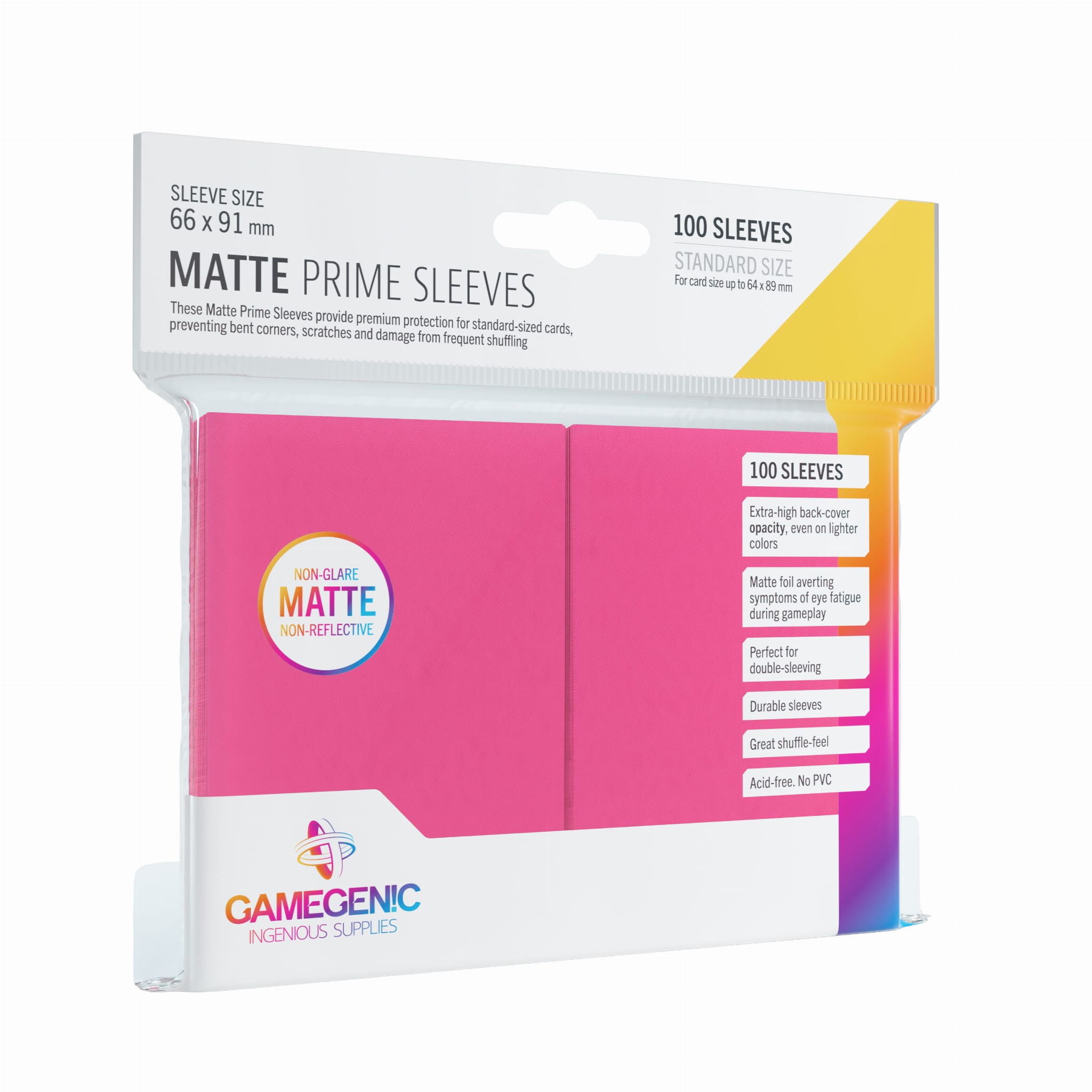 Gamegenic: Matte Prime CCG Sleeves (66x91 mm) - Pink, 100 sztuk - 1