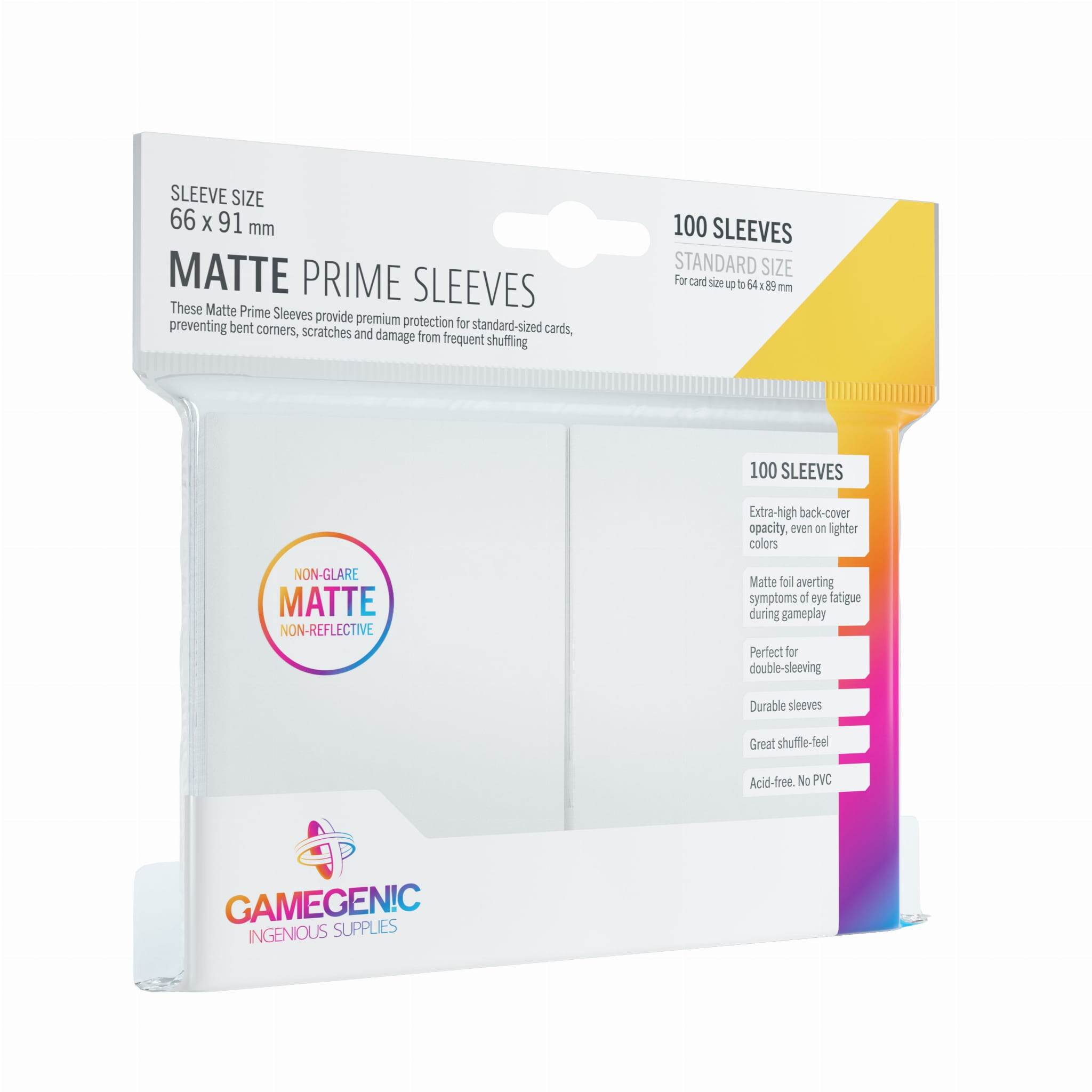 Gamegenic: Matte Prime CCG Sleeves (66x91 mm) - White, 100 sztuk - 1