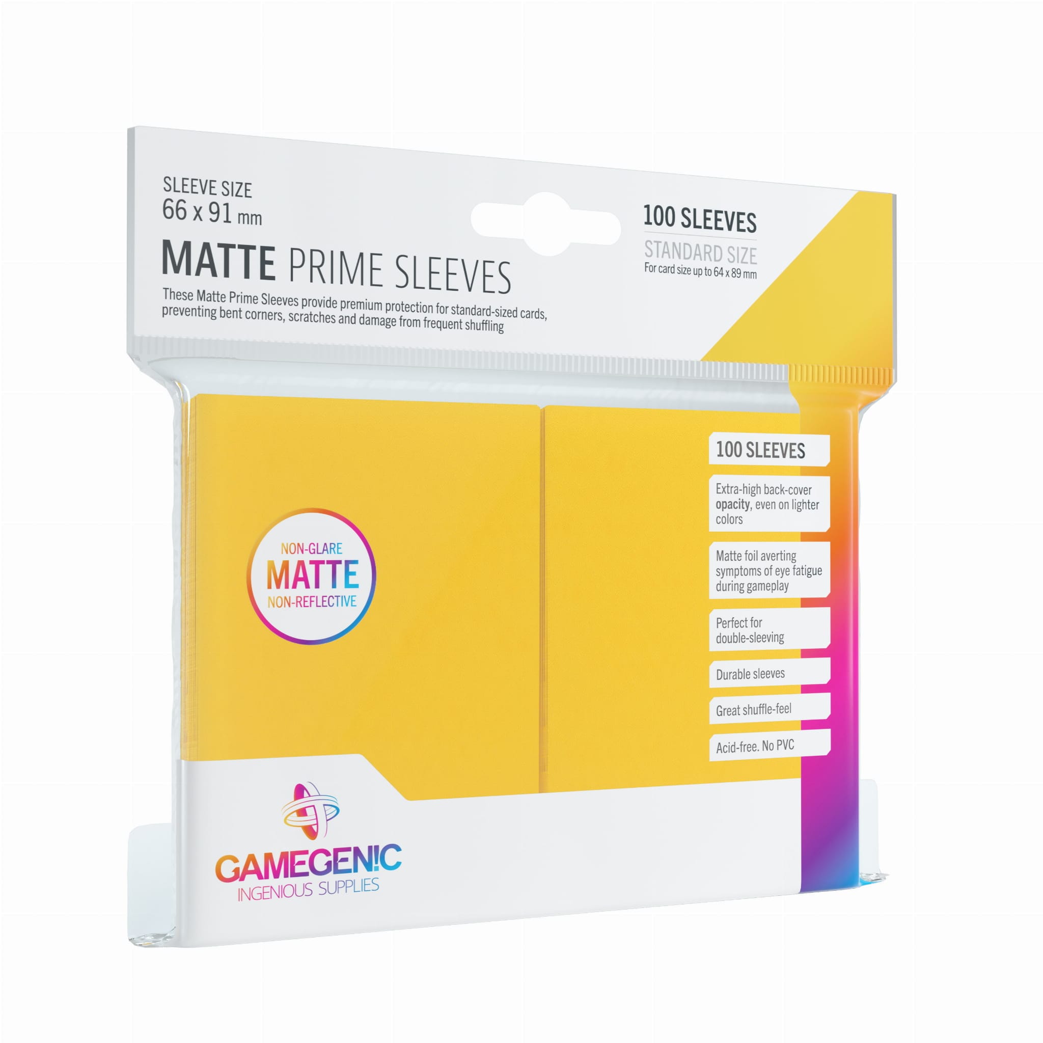 Gamegenic: Matte Prime CCG Sleeves (66x91 mm) - Yellow, 100 sztuk - 1