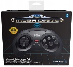 SEGA Mega Drive Official Wireless Gamepad Black Bluetooth - 1