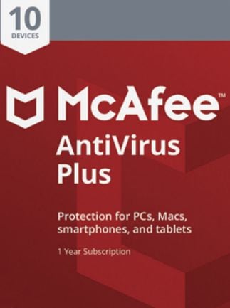 McAfee AntiVirus Plus - 10 Devices, 1 Year ( PC, Android, Mac, iOS ) - McAfee Key - GLOBAL - 1