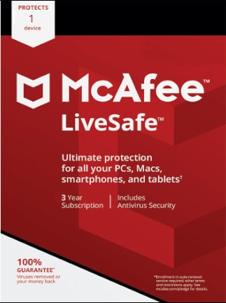 McAfee Livesafe 1 Device 3 Years Key GLOBAL - 1