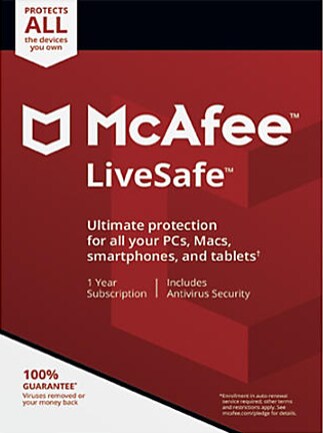 McAfee Livesafe Unlimited Device 1 Year Key GLOBAL - 1
