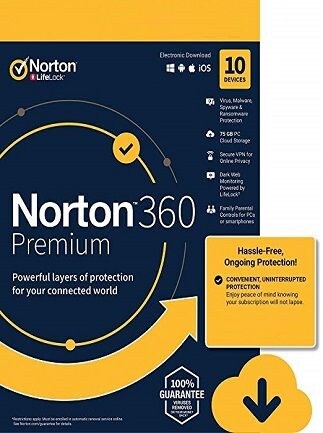 Norton 360 Premium + 75 GB Cloud Storage (10 Devices, 2 Years) - Symantec Key - EUROPE - 1