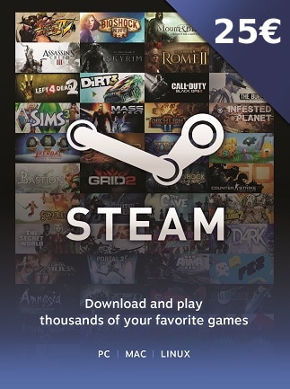 Steam Gift Card 25 EUR Steam Key - For EUR Currency Only - 1