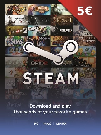 Steam Gift Card 5 EUR - Steam Key - For EUR Currency Only - 1