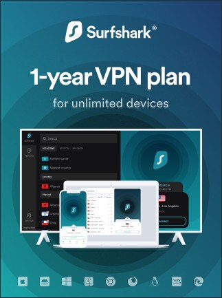 Surfshark VPN 1 Year - Surfshark Key - GLOBAL - 1