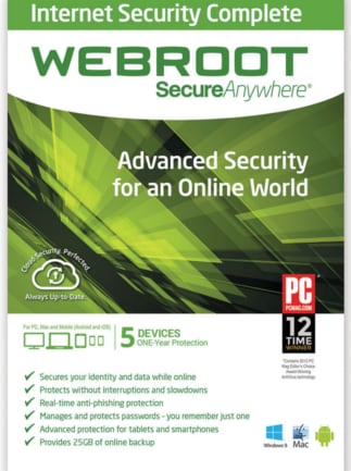 Webroot Internet Security Complete 5 Devices 2 Years - Key - GLOBAL - 1