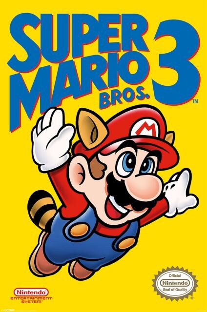 Super Mario Bros 3 NES Cover - plakat - 1