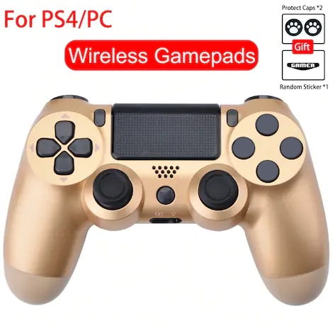 Bluetooth Controller For Playstation 4 Pro, Slim, Standard, PS3 and PC Gold - 1