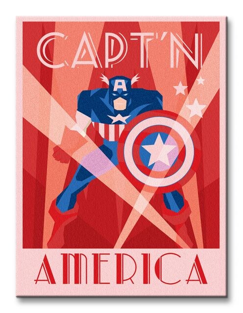 Marvel Deco (Captain America) - Obraz na płótnie - 2