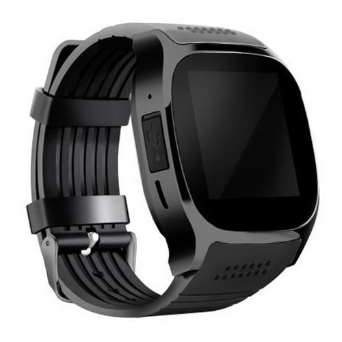 Waterproof Unisex Smart Bracelet with Pedometer GSM SIM Bluetooth Wrist Camera Watch T8 - Black - 1