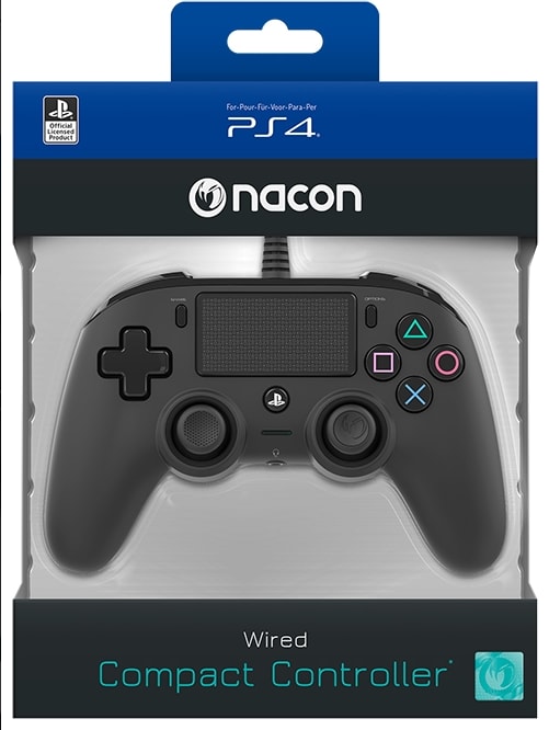 Nacon PS4  Black Wired Compact Controller Black - 1