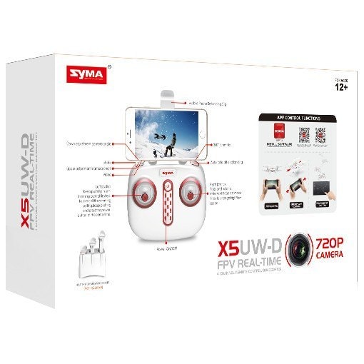 Syma X5UW-D (zdalnie obracana kamera WiFi FPV 720p, 2.4GHz, 32cm) - Biały - 4