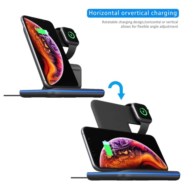 Qi Wireless Charger Stand Type B  Black - 3