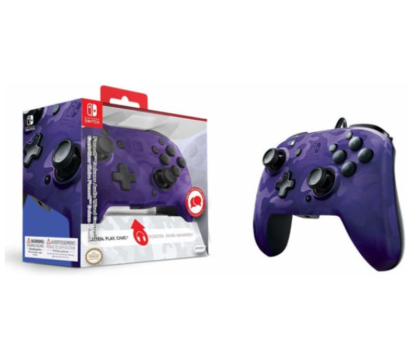 Nintendo Switch PDP Faceoff Deluxe Switch Controller + Audio Camo Purple - 1