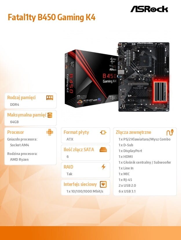 Buy Asrock Fatal1ty B450 Gaming K4 Am4 4ddr4 Hdmi Dp Atx Cheap G2a Com
