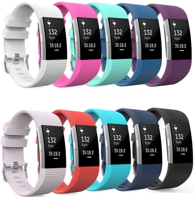 Soft Silicone Wrist Strap Watchband For Fitbit Charge 2 Replacement Watch Band Pink - 1