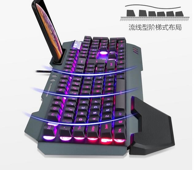 2021x Mechanical Keyboard RGB LED Backlight Plug And Play White/Black Keyboard Ergonomic Design Waterproof Gaming Keyboa Black - 3