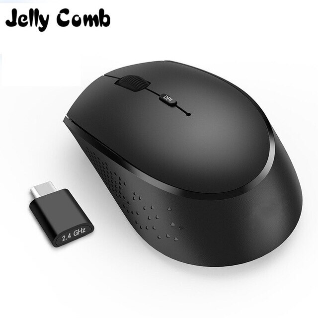 Jelly Comb 2.4G USB Type C Wireless Mouse Black - 1