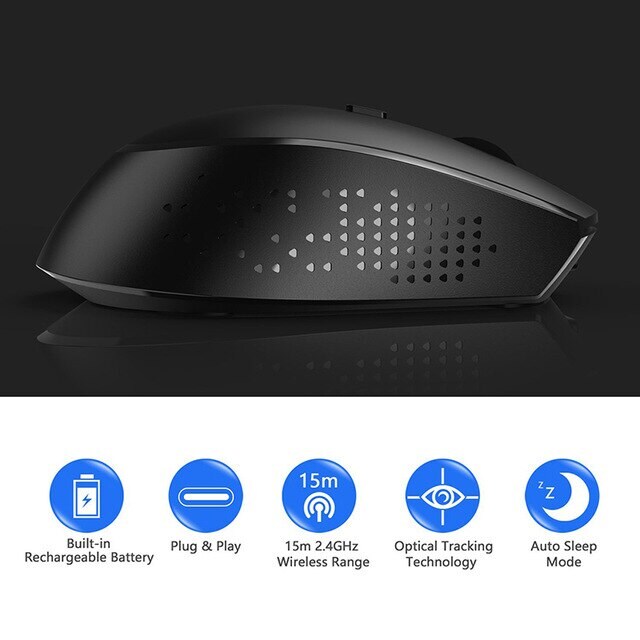 Jelly Comb 2.4G USB Type C Wireless Mouse Black - 3
