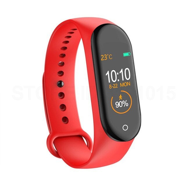 M4 Smart Bracelet with Fitness Tracker Color Touch Screen Color Heart Rate Monitor - Red - 1
