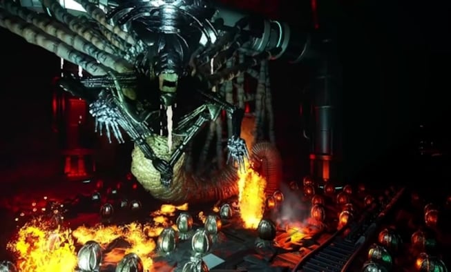 Alien-themed rolleroaster made in Planet Coaster