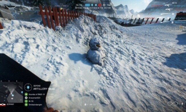 Build a snowman in Battlefield V beta