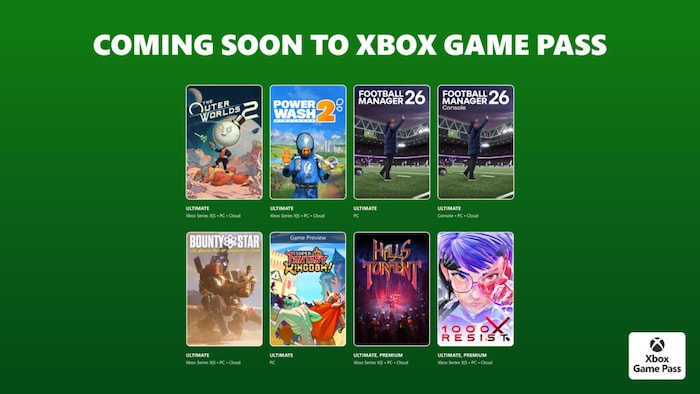 Coming to Xbox Game Pass: The Outer Worlds 2, PowerWash Simulator 2, Football Manager 26, and More