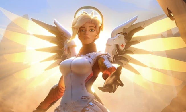 Mercy hit with a nerf bat in Overwatch