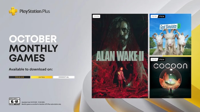 PlayStation Plus October 2025 Lineup - Alan Wake 2 Joins the Essential Games!