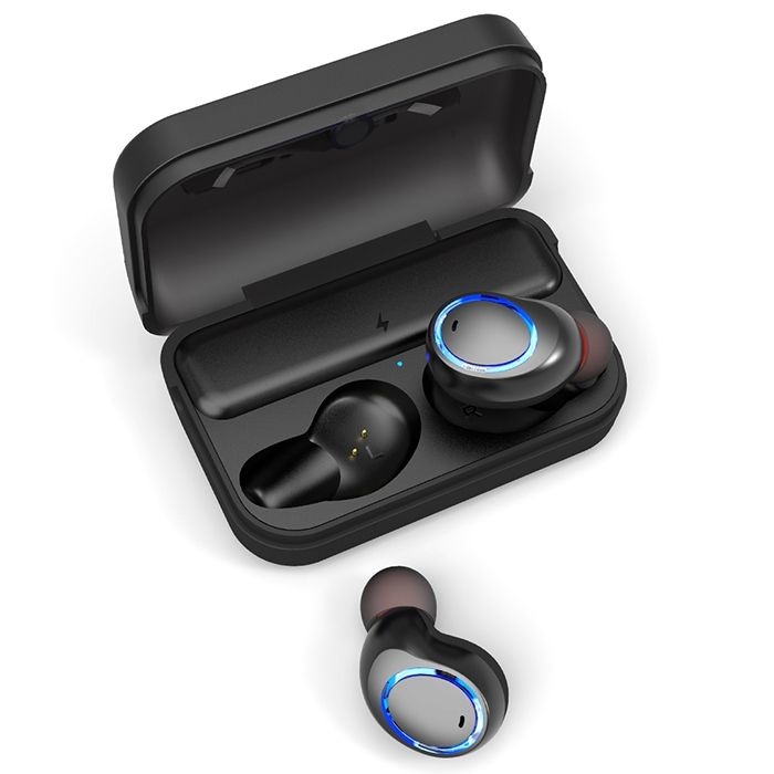 Awei T3 TWS Binaural Bluetooth Earphones Wireless In-ear Stereo Earbuds with Mic and Charging Dock - 1