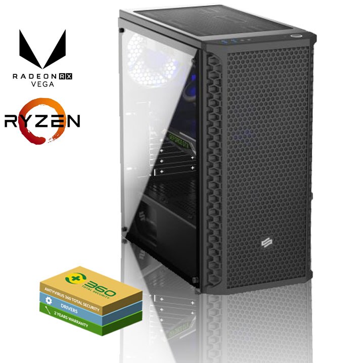 EXGM 1900 Gaming PC | Ryzen 7 2700 32 GB AMD Radeon RX 580 1000 Windows 10 Home - 1