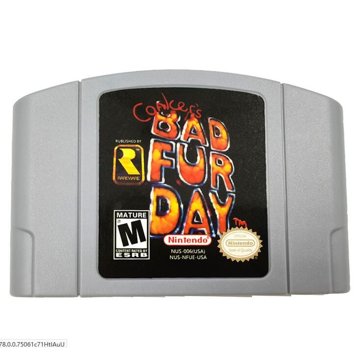 Conker's Bad Fur Day Video Game Cartridge English  US Version NTSC for Nintendo 64 N64 Game Console  Gaming - 1