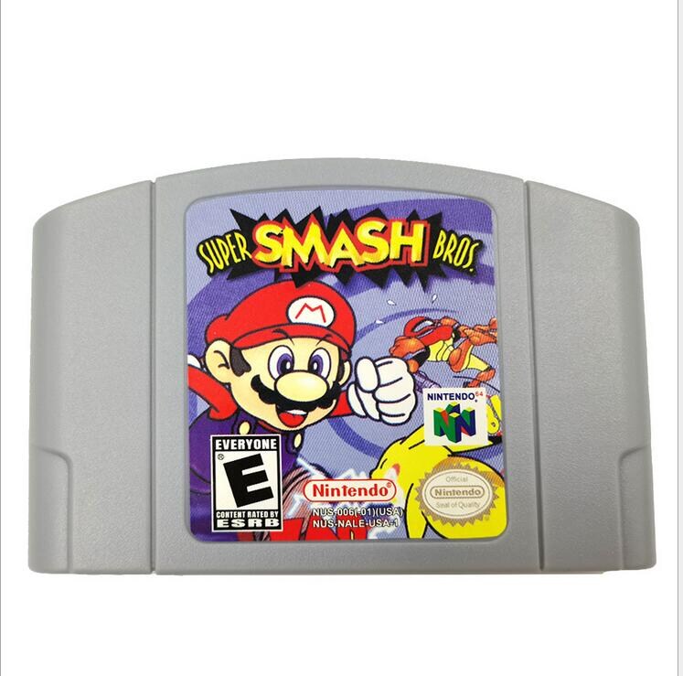 Super SMASH BROS Video Game Cartridge English  US Version NTSC for Nintendo 64 N64 Game Console  Gaming - 1