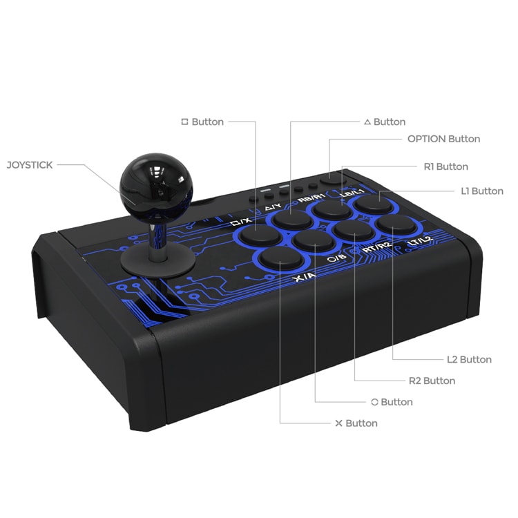7-in-1 Arcade Joystick Combat for Switch / PS4 / PS3 / Xbox / PC / Tp4-188 - 6