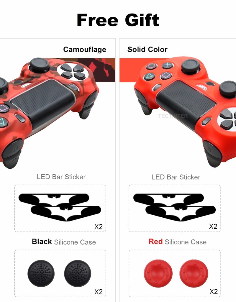 Silicone Cover for Dualshock 4 Controller Playstation 4 + GIFTS Red - 2
