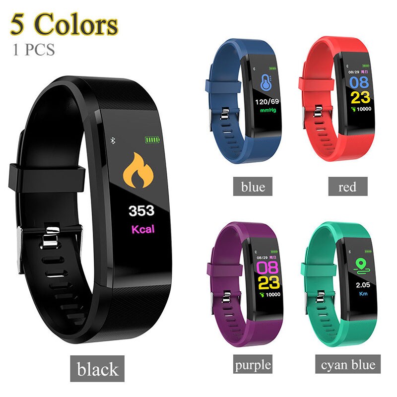 Buy 115plus Bluetooth Smart Watch Heart Rate Blood Pressure Monitor Fitness  Tracker Bracelet Purple - Cheap - G2A.COM!