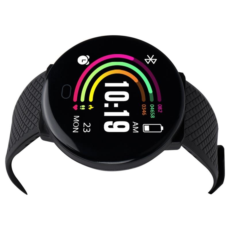 2020 D19 Waterproof Smart Bracelet Full Screen Heart Rate Monitor Pedometer for Women and Men - Black - 4
