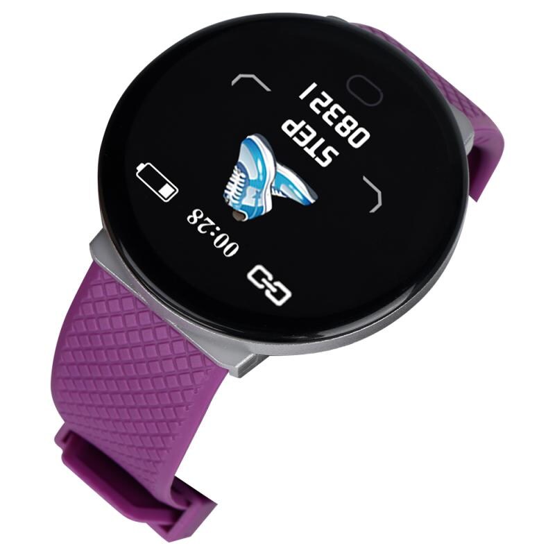 2020 D19 Waterproof Smart Bracelet Full Screen Heart Rate Monitor Pedometer for Women and Men - Purple - 2