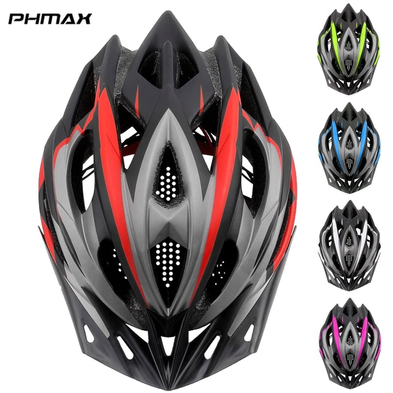 2021 Bicycle Helmet Ultralight EPS+PC Cover MTB Road Bike Cycling Helmet Integrally-mold Cycling Helmet Cycling Safely C Black - 1