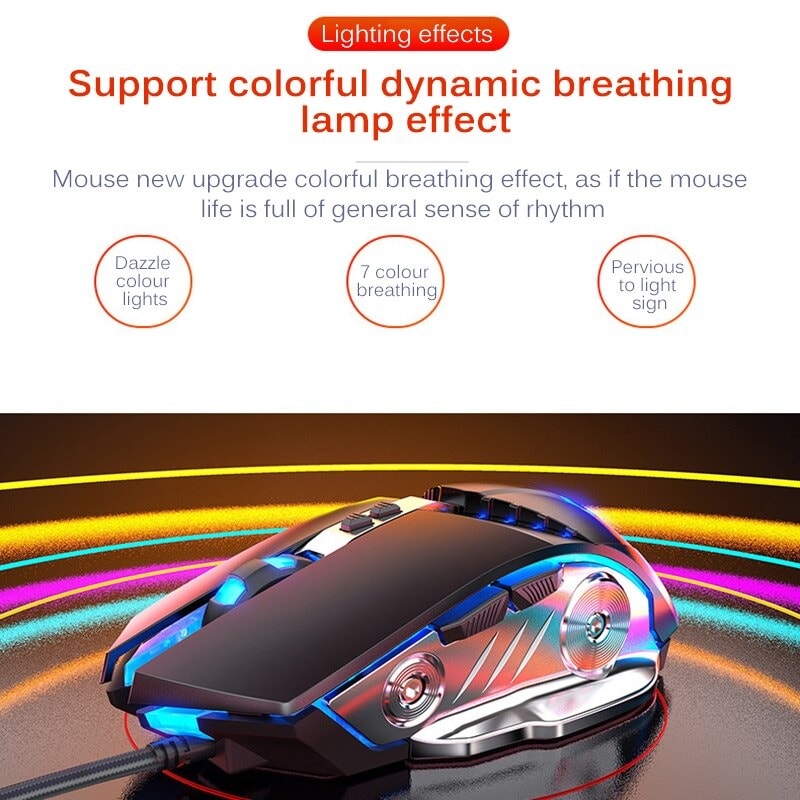 2021 Keyboard Mouse Earphone Set Keyboard Gaming Mouse Mechanicalx Feeling RGB LED Backlit Gamer Keyboards USB Wired Key Black - 5