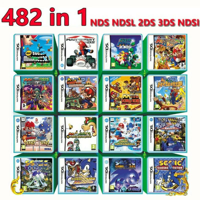 Buy 482 In 1 Compilation Video Game Cartridge Card For Nintendos DS 3DS