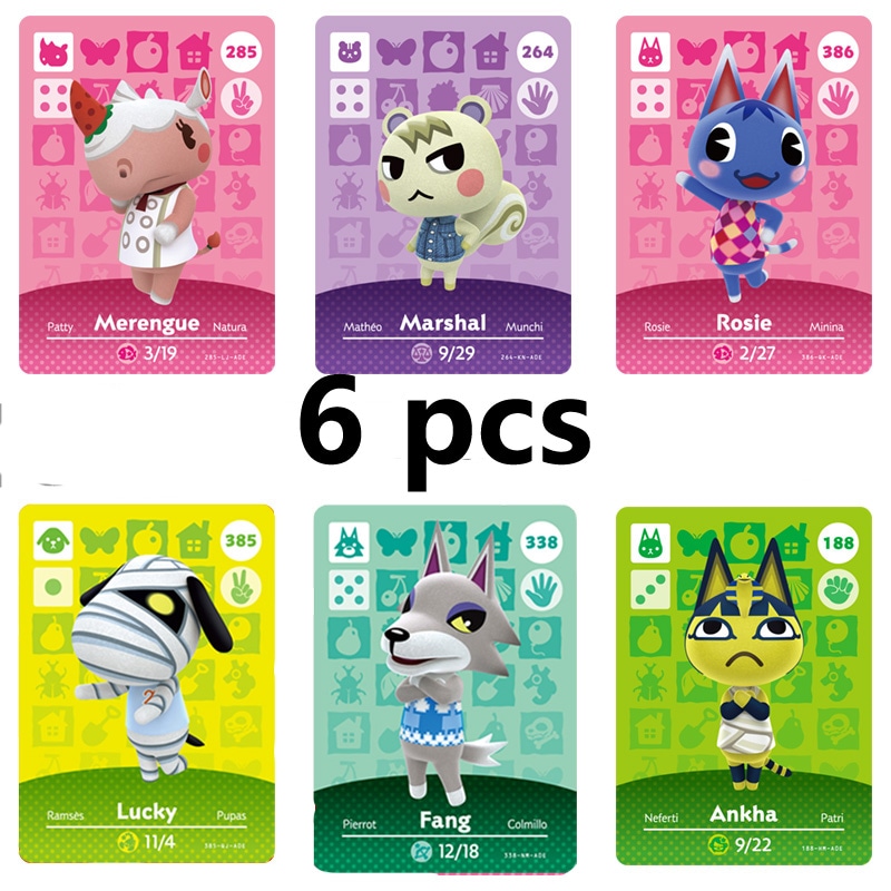 6pcs Amiibo Tiny Villager Invite Cards NFC Game Cards Tag  for ACNH for Switch/Switch Lite/Wii U New 3DS Nintendo Switch Gaming - 1