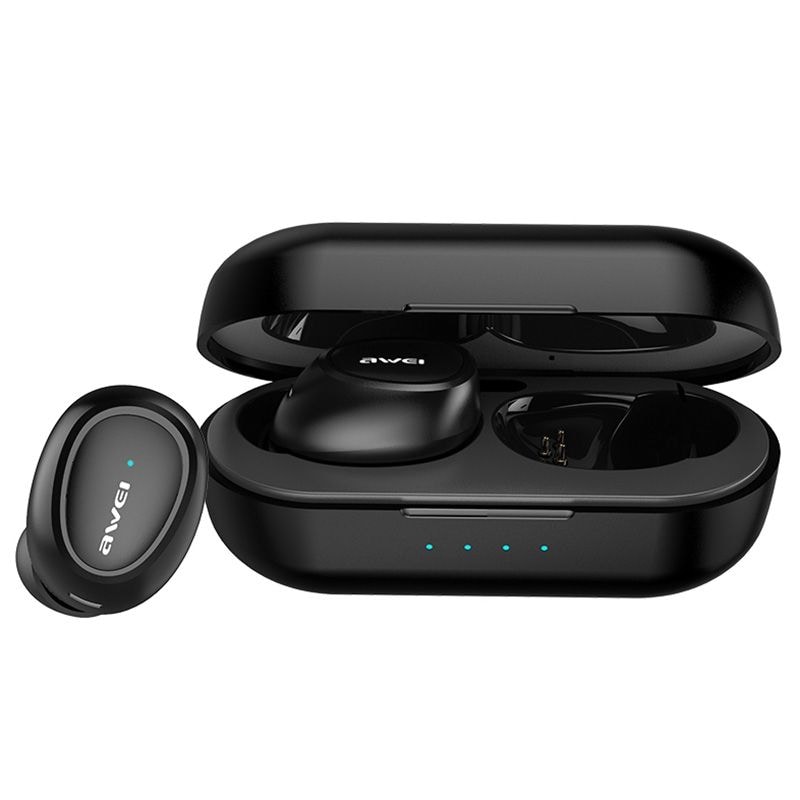 Awei T6 Wireless Mini Stereo Earphone Bluetooth Binaural Earbuds - 1