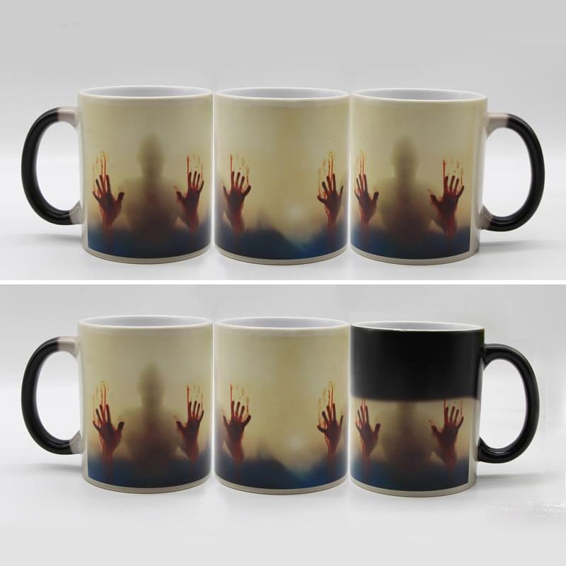 Ceramic Color Changing Mug Heat Sensitive The Walking Dead  Black - 4