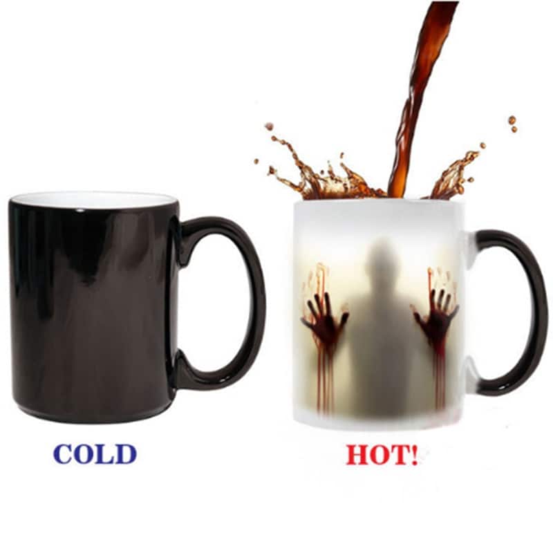 Ceramic Color Changing Mug Heat Sensitive The Walking Dead  Black - 1