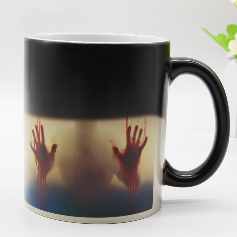 Ceramic Color Changing Mug Heat Sensitive The Walking Dead  Black - 3