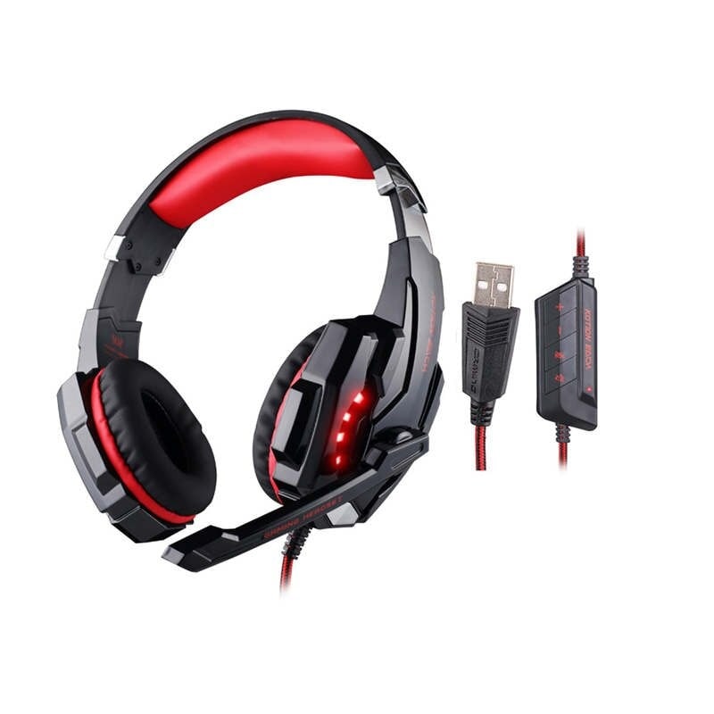 Gaming Headset for PlayStation PS4 Tablet PC 3.5mm Headphone Mic for Laptop Red - 1