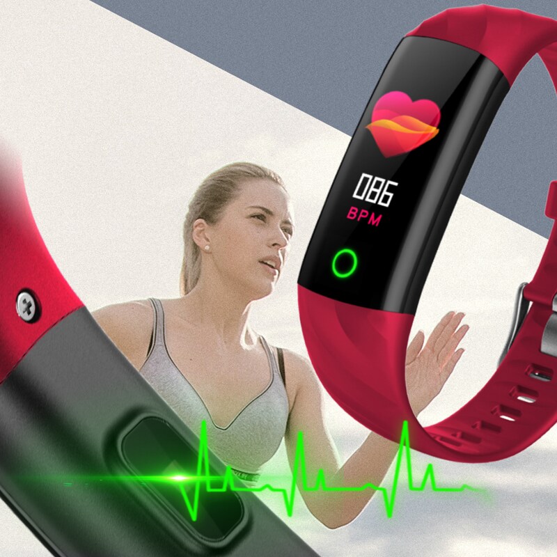 IP68 Waterproof Smart Watch with Fitness Tracker blood pressure heart rate monitor - Red - 3